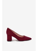Dámské lodičky s špičatými špičkami na sloupku bordové Pavira Dámské lodičky s špičatými špičkami na sloupku bordové Pavira