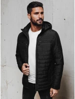 Pánská prošívaná bunda s kapucí černá FashionStreet TX5009