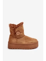 Dámské sněžné boty s platformou s kožešinou Camel Wikasem