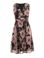 S225 Šifonové šaty s hlubokým výstřihem - model 3