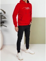Pánská mikina s kapucí červená FashionStreet BX5702 Pánská mikina s kapucí červená FashionStreet BX5702
