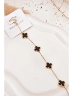 Náramek s přívěsky nerezová ocel zlatá-černá