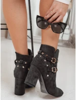 Dámské tmavě šedé semišové boty FashionStreet ZY1257