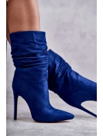 Dámské mačkané kozačky kozačky Modré Laguna Dámské mačkané kozačky kozačky Modré Laguna