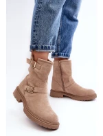 Dámské Boty Na Plochém Podpatku S Kroužky Bežové Bliggore