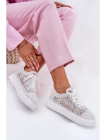 Dámské Děrované Tenisky Na Platformě Bílé Aranelith