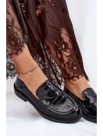 Lakované Kožené Mokasíny Dámské Vinceza 91125 Černé