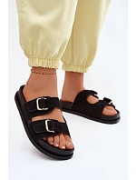 Dámské pantofle se zlatými sponami Černé Pelorin