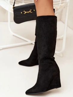 Kozačky na klínech na zip model 216791 Step in style