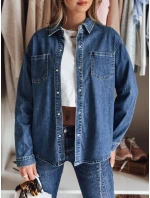 Dámská džínová košile OVERLLO modrá FashionStreet DY0454 Dámská džínová košile OVERLLO modrá FashionStreet DY0454