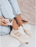 Dámské tenisky s kožešinou na platformě béžové FashionStreet ZY1081 Dámské tenisky s kožešinou na platformě béžové FashionStreet ZY1081