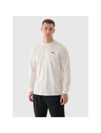 Pánské tričko oversize s potiskem a dlouhým rukávem 4F 4FWAW24TLONM315-11S