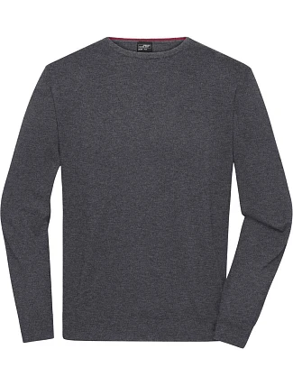 Daiber JN 1314 Pánský svetr s kulatým výstřihem 02.1314 anthracite melange