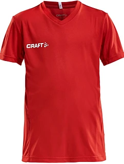 Craft Teamwear Squad Go Jersey Solid Jr Dětské sportovní tričko s výstřihem do V 82.5582 bright red