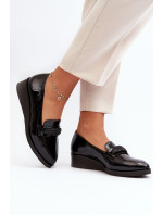 Dámské lakované boty Loafers Black Polike