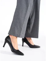 Luxusní dámské černé lodičky na jehlovém podpatku Luxusní dámské černé lodičky na jehlovém podpatku