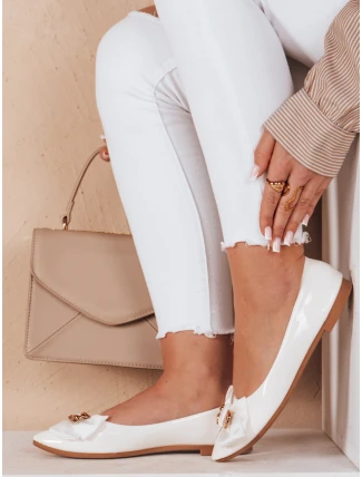 Dámské baleríny TEDBOW na podpatku bílé FashionStreet ZY0768 Dámské baleríny TEDBOW na podpatku bílé FashionStreet ZY0768