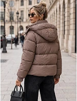 Dámská zimní prošívaná bunda s kapucí, béžová, FashionStreet TY5748 Dámská zimní prošívaná bunda s kapucí, béžová, FashionStreet TY5748