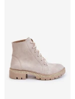Flat Boots Lewski Shoes 3285 Světle béžová