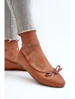 Baleríny z ekologické kůže s mašlí Camel Sandal