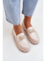 Dámské Mokasíny Se Zlatým Detalem Béžové Trionna