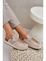 Zdobené Klapky Na Platformě Béžové Terfitra