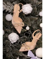 Lodičky s mašlí a odhaleným patou Béžové Derissa