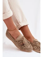 Dámské Mokasíny S Frézlami A Korálky Zelené Teressa