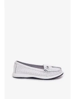 Dámské kožené mokasíny S.Barski – bílé