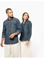 Kariban K 518 Denim halenka s dlouhým rukávem 20.K518 blue jean Kariban K 518 Denim halenka s dlouhým rukávem 20.K518 blue jean