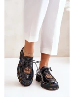 Lakované dámské polobotky na šněrování Artiker 55C0499 Černé