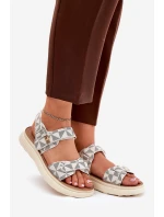 Dámské Sandały Z Materiálu Na Platformě Béžové Leriot