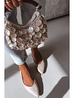 Baleríny z eko kůže Béžové Nelisa