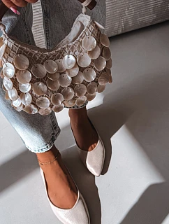 Baleríny z eko kůže Béžové Nelisa