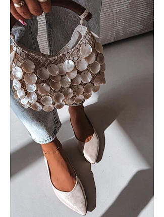 Baleríny z eko kůže Béžové Nelisa