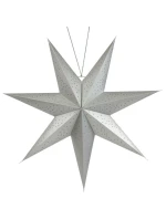 PAPÍROVÉ ZÁVĚSNÉ DEKORATIVNÍ HVĚZDY 75CM stříbrné dětské