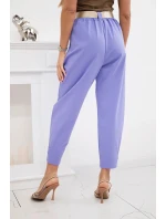 Kalhoty Summer Punto se zapínáním na nohavice fialka
