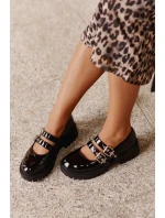 Dámské Lakované Polobotky S Pásky Černé Terione