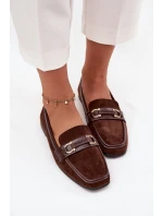 Mokasyny Loafersy Dámské S Ozdobným Prvkem Čokoládové Evelora Mokasyny Loafersy Dámské S Ozdobným Prvkem Čokoládové Evelora