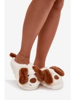 Kožešinové dámské pantofle pejskové hnědé Faylen