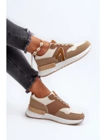 Dámské tenisky vyrobené z eko kůže, hnědé Vinelli Dámské tenisky vyrobené z eko kůže, hnědé Vinelli