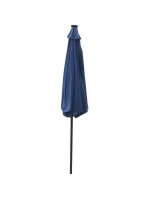 ZAHRADNÍ SLUNEČNÍK S LED OSVĚTLENÍM 300 CM TMAVĚ MODRÝ