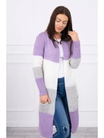 Pruhovaný svetr fialová+ecru