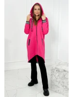 Mikina s kapucí na zip fuchsie