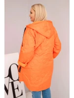 Dámská bunda Plus Size prošívaná s kapucí a nápisem HOPE oranžová