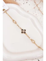 Náramek s čtyřlístkem chirurgická ocel zlatá