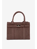 Kufříková kabelka z imitace semiše Tmavě béžová Noressa