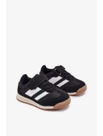 Dětské sportovní sneakers na suchý zip Viona – černé