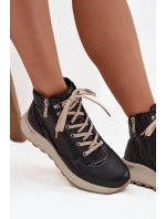 Dámské sportovní botky na platformě Zazoo – černé