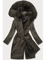 Dámská zimní bunda Teddy khaki (b537-11)